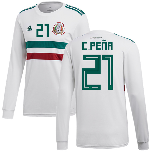 Mexico #21 C.Pena Away Long Sleeves Soccer Country Jersey - Click Image to Close
